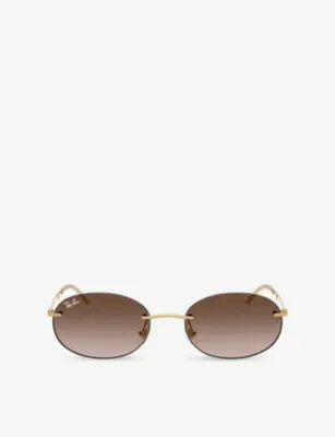 RAY-BAN RB3767 Oval-Frame Metal Sunglasses