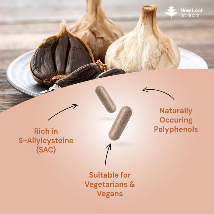 New Leaf Products Black Garlic Capsules 180s, additional product view 2
