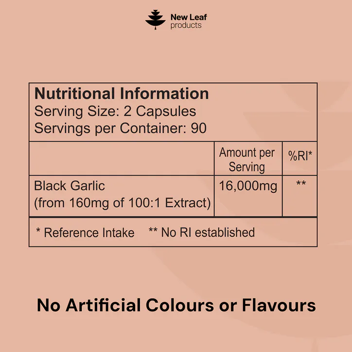 New Leaf Products Black Garlic Capsules 180s, additional product view 3