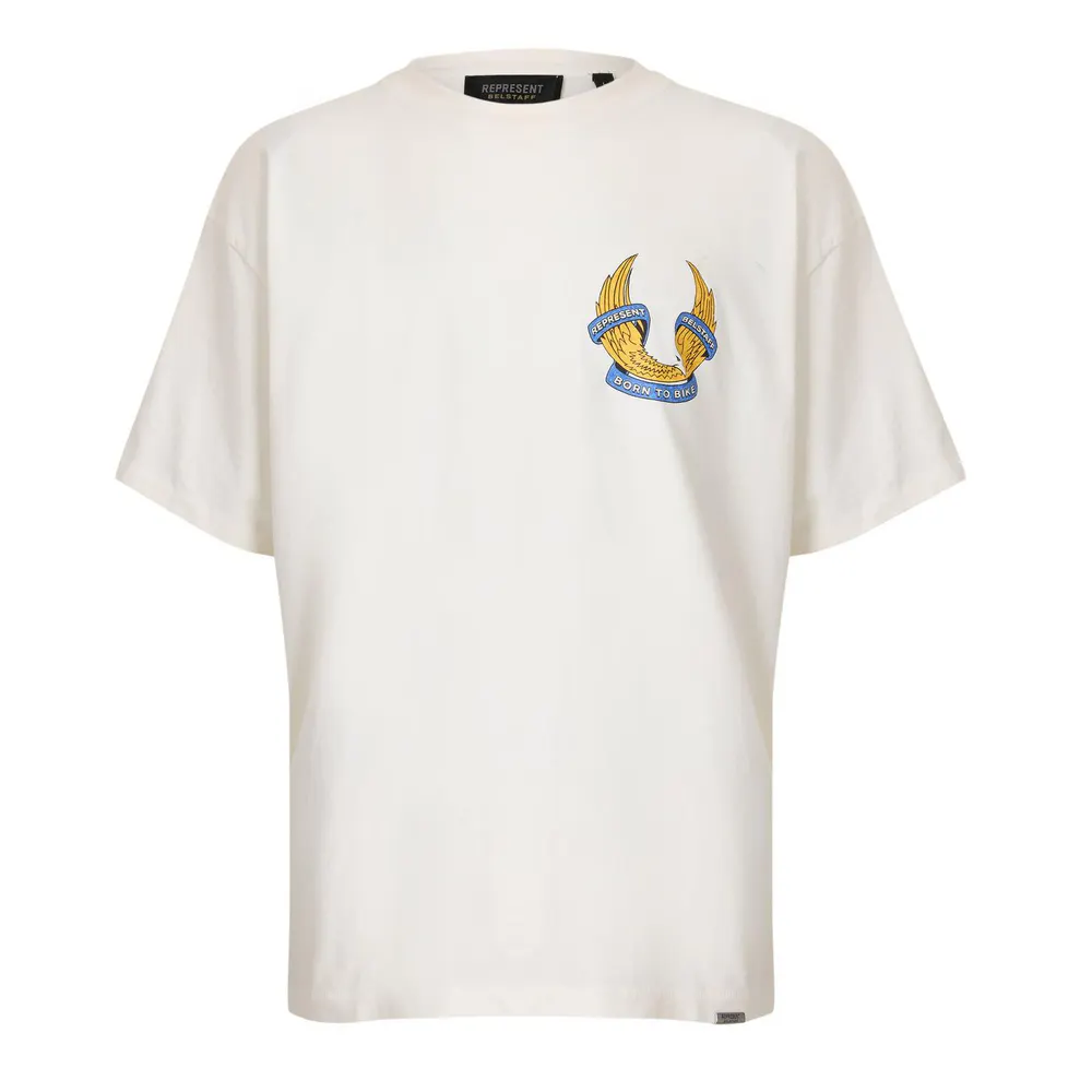 Represent X Belstaff Men's Oversized Fit T-Shirt in Flat White – Clothing