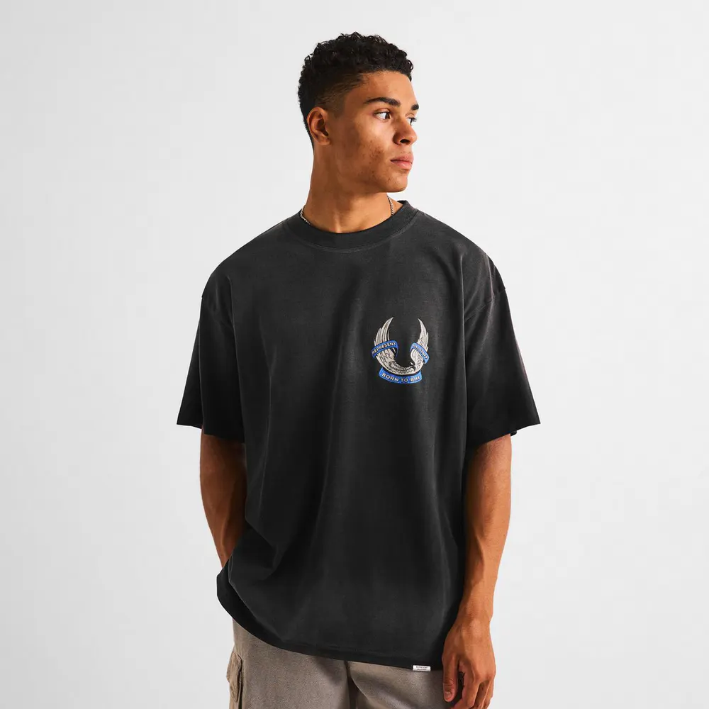 Represent X Belstaff Men's Oversized Fit T-Shirt in Washed Black, additional product view 3