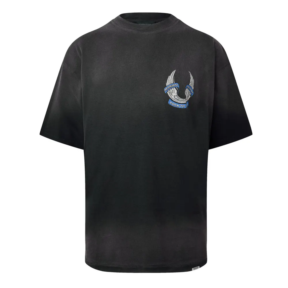 Represent X Belstaff Men's Oversized Fit T-Shirt in Washed Black – Clothing