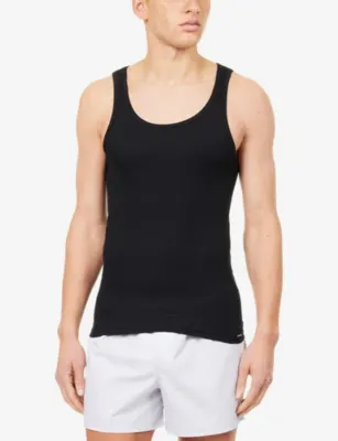 TOM FORD Ribbed Scoop-Neck Cotton-Blend Top detail 2