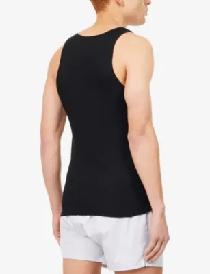 TOM FORD Ribbed Scoop-Neck Cotton-Blend Top detail 3