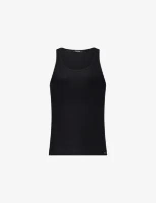 TOM FORD Ribbed Scoop-Neck Cotton-Blend Top