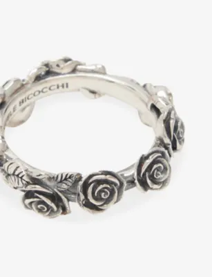 EMANUELE BICOCCHI Rose Slim Sterling-Silver Ring - S/T detail 3