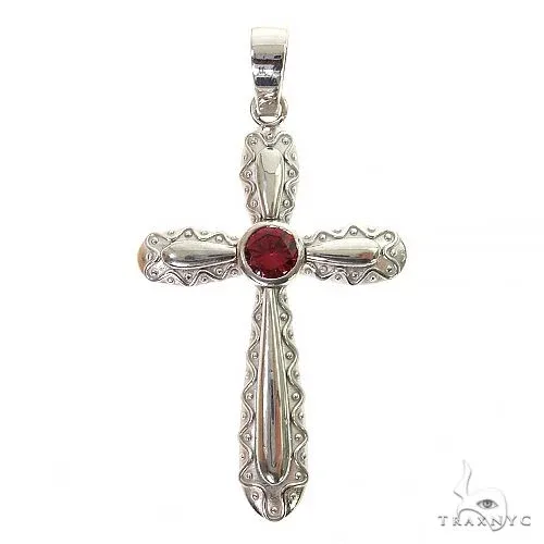 MARYAM - For Him SILVER Rhodolite Sanctity Cross Pendant 69603 – Pendant