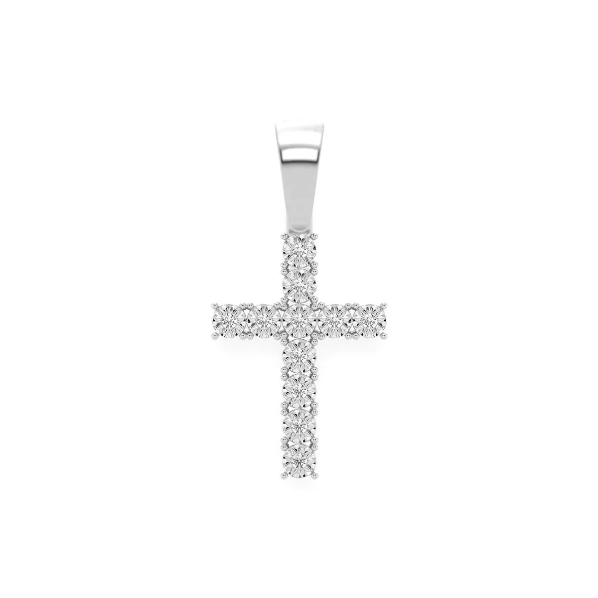 For Him Miracle Diamond Cross in White Gold / Natural Diamond – Pendant