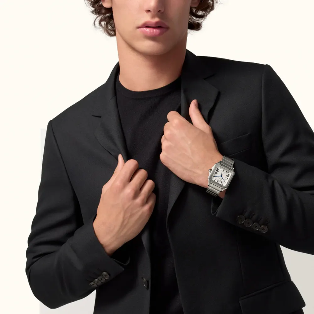 Cartier Santos Watch, Large Model, Mechanical Movement With Automatic Winding, Titanium Case detail 2