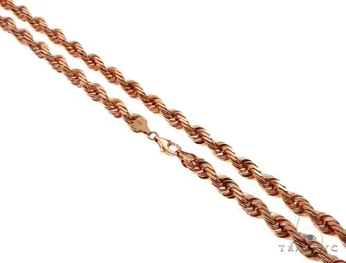 JALGAS - MELANO CREATION 14K Rose Gold Solid Rope Chain 7mm 64580 in 26 Inches – Chain
