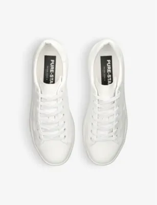 GOLDEN GOOSE Pure Star star-embroidered faux-leather low-top trainers - EUR 44 / 10 UK MEN in WHITE, additional product view 2