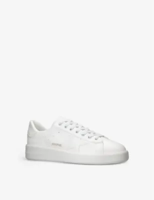 GOLDEN GOOSE Pure Star star-embroidered faux-leather low-top trainers - EUR 44 / 10 UK MEN in WHITE, additional product view 3