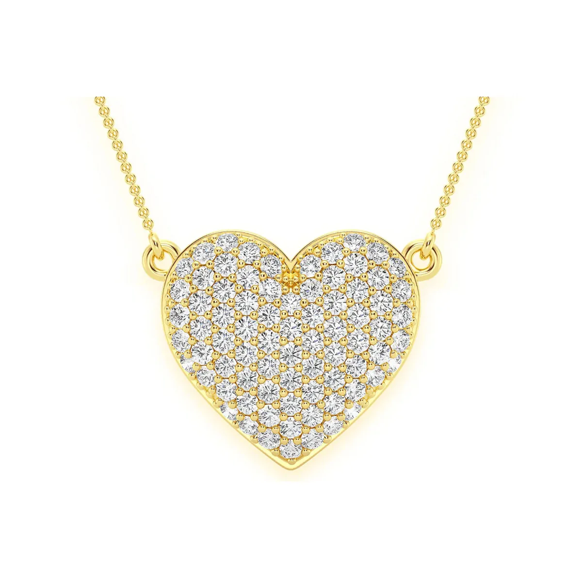 For Him Grand Bubbly Heart Diamond Necklace in Rose Gold / 16" / Lab Grown Diamond – Necklace