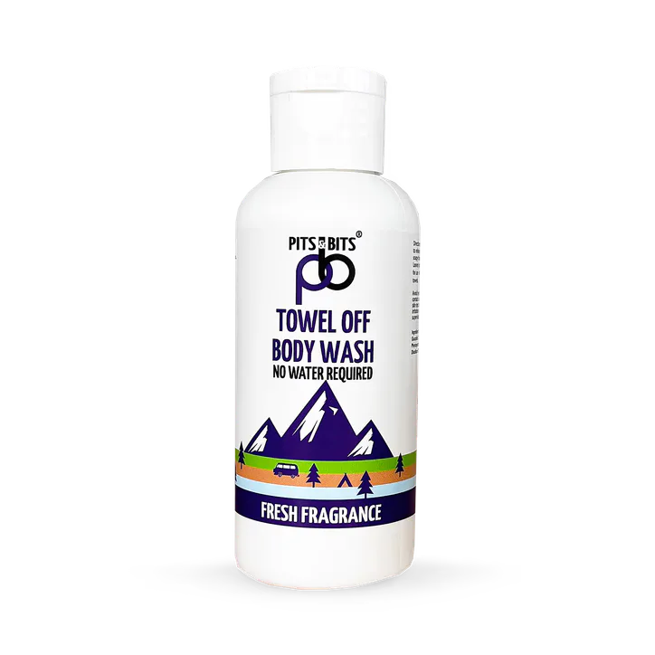 Pits & Bits No Rinse, Water Free, Post Adventure, Body Wash 100ml