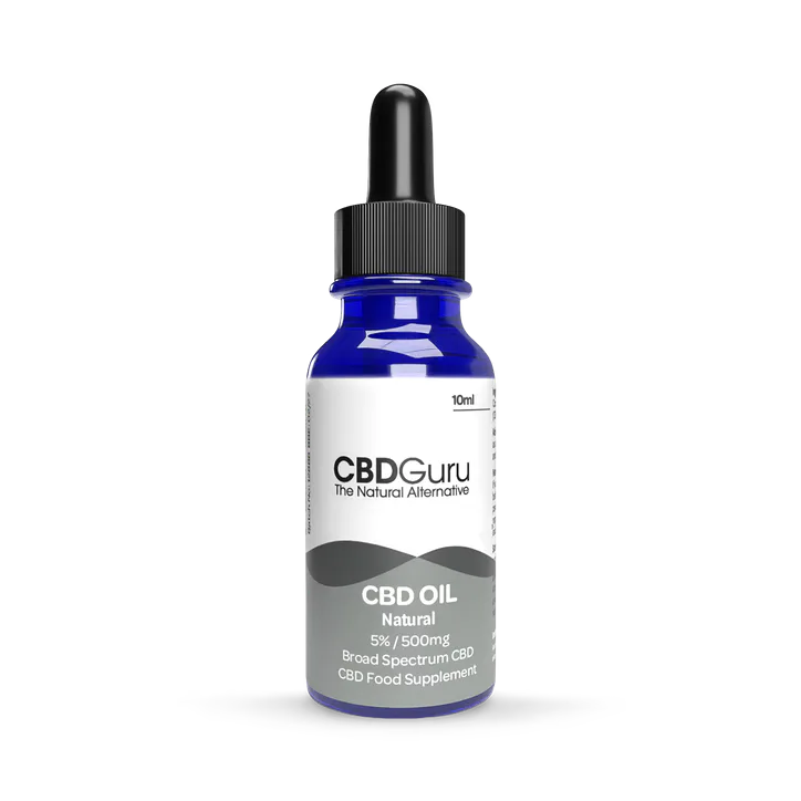 CBD GURU CBD Oil Drops 500mg 10ml - Natural Flavour Broad Spectrum CBD 5%