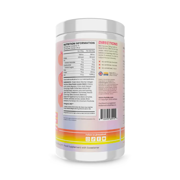 Oxyshred Juicy Clear Protein Peach 280 g, additional product view 2
