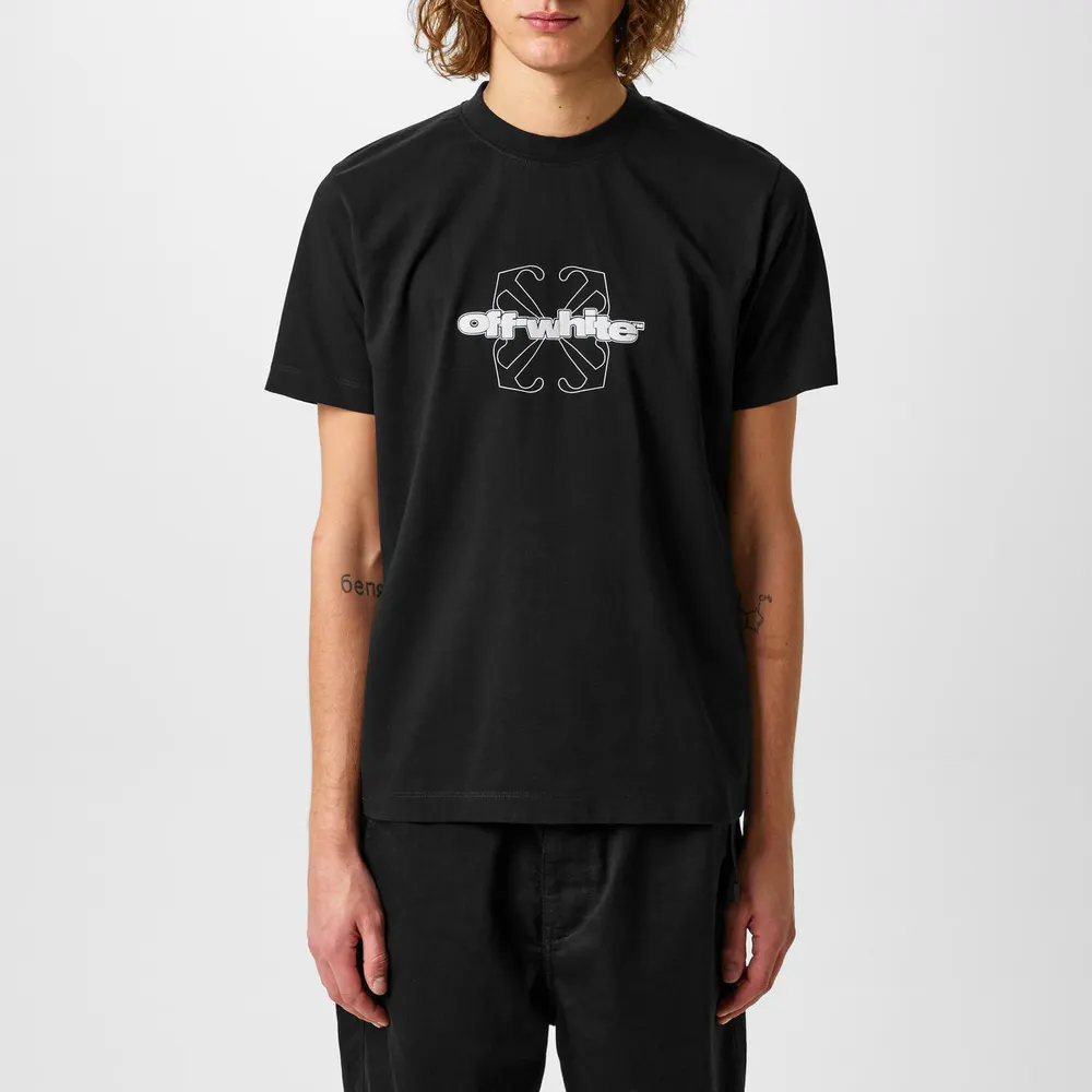 Off White Men's Flock Arrow Cotton Short Sleeve T-Shirt detail 3