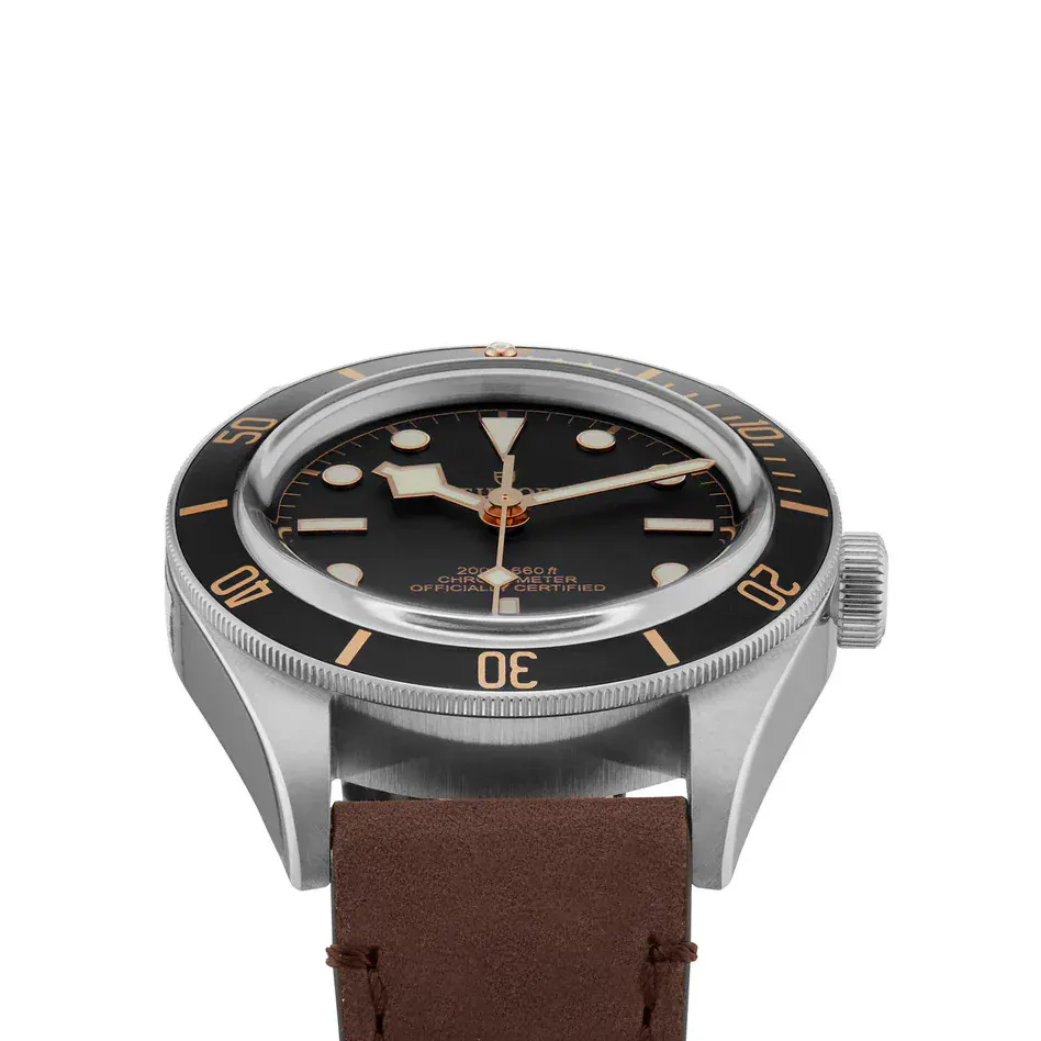 Tudor Black Bay 58 39mm Steel Case Brown Leather Strap detail 2
