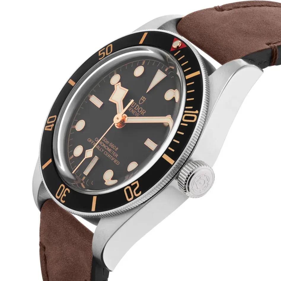 Tudor Black Bay 58 39mm Steel Case Brown Leather Strap detail 3