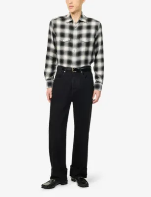 TOM FORD Slim-Fit Western Check Cotton And Cashmere Shirt detail 2