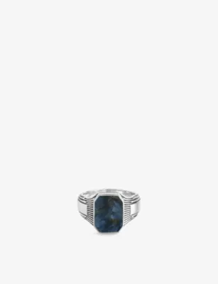 NINETWOFIVE Bariq Sterling-Silver And Pietersite Signet Ring - M