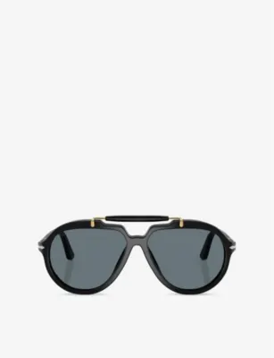 PERSOL PO0202S Senna Pilot-Frame Polarised Acetate Sunglasses