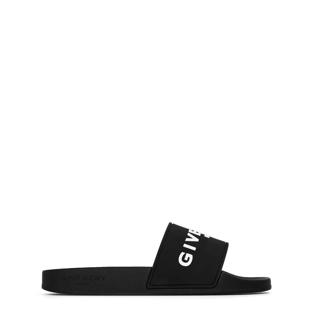 GIVENCHY Men'S Logo Sliders in Black – Footwear