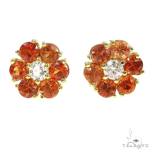 PIA - For Him GEMSTONES Amber Blaze Sapphire Diamond Earrings Large 66903 in Rose – Earrings