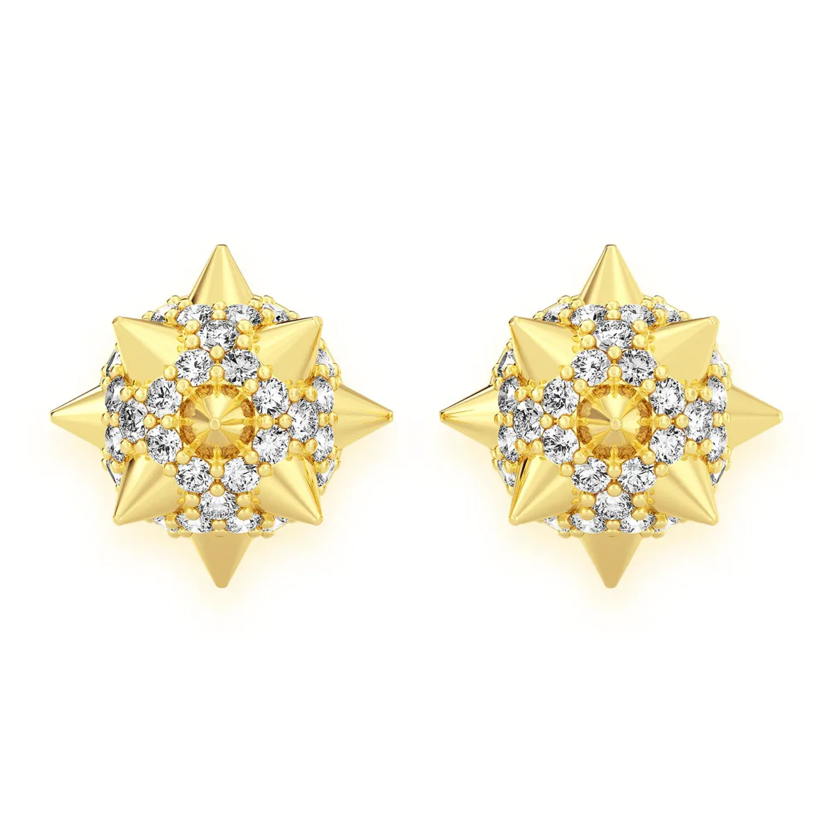 For Him Spike Ball Diamond Stud Earrings in Rose Gold / Lab Grown Diamond – Earring