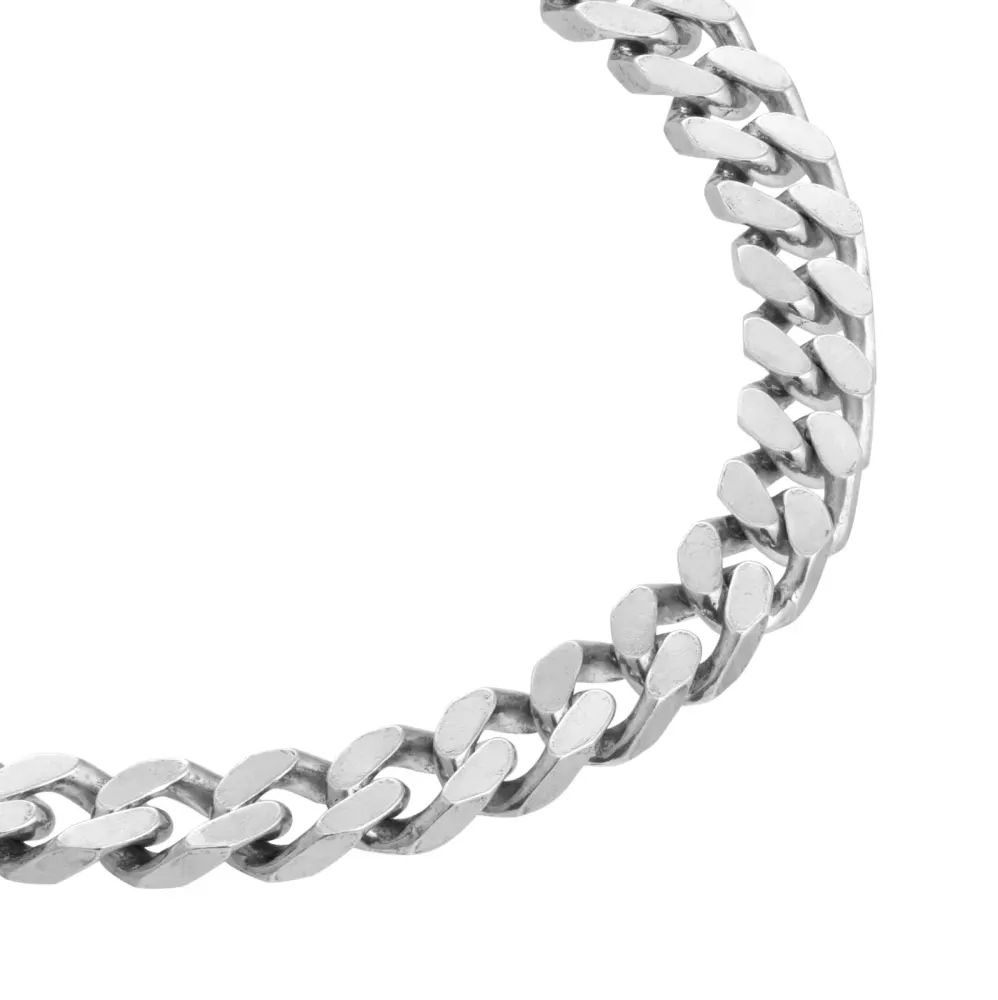 For Him Sterling Silver Antique Plated Curb Bracelet detail 3