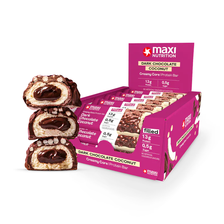 Maxi Nutrition MaxiNutrition Creamy Core Protein Bar - Snack - Fat-Free, Low in Sugar - 13g Protein - Dark Chocolate Coconut 12 x 45g