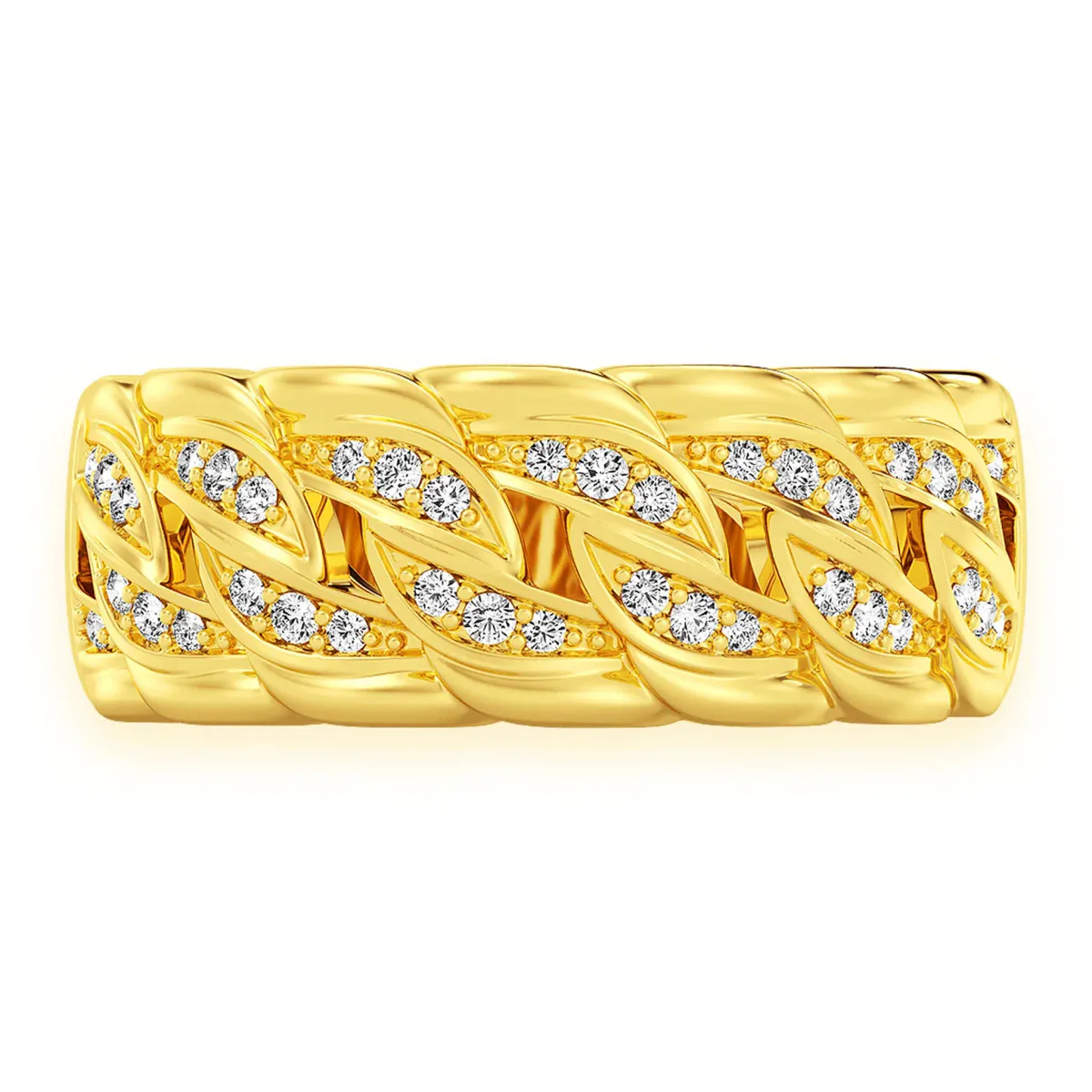 For Him Twisted Cuban Band in Rose Gold / Lab Grown Diamond – Ring