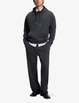 HUGO Pintuck-Pleat Relaxed-Fit Cotton-Jersey Jogging Bottoms detail 2