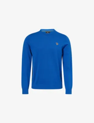 PS BY PAUL SMITH Zebra Crewneck Knitted Cotton Jumper