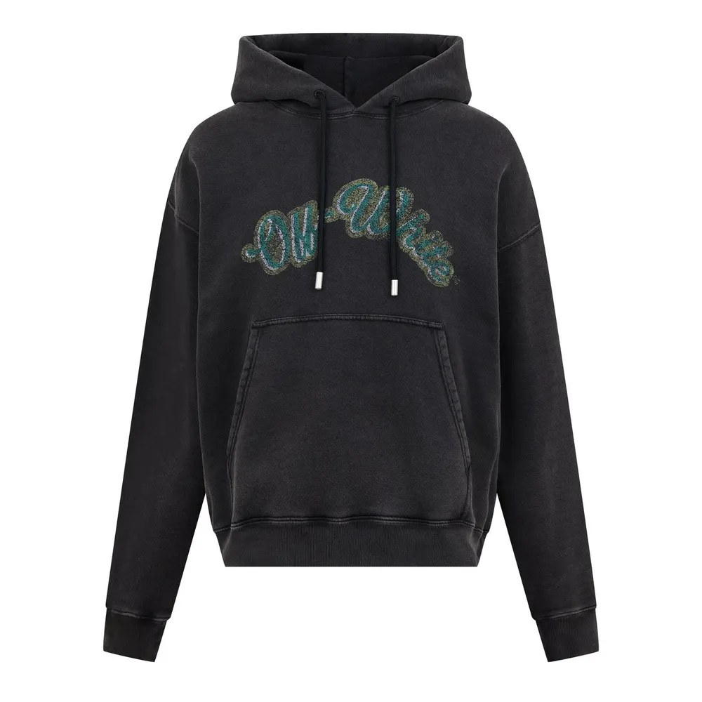 Off White Men's Bacchus Skate Distressed Print Cotton Long Sleeve Hoodie