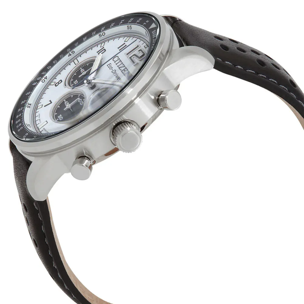 Citizen Chronograph Eco-Drive 44mm White Dial in White, additional product view 2