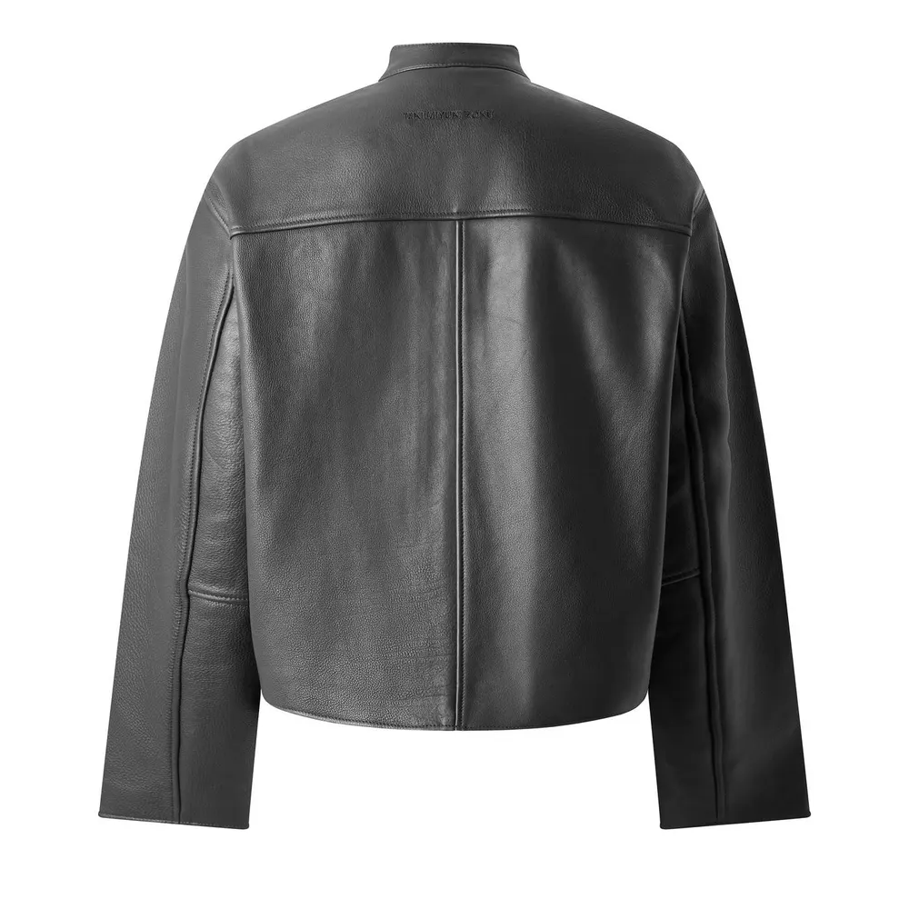 MKI MIYUKI ZOKU Men's Racer Leather Jacket in Black, additional product view 2