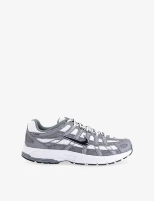 For Him P-6000 Suede and Mesh Trainers - 10.5 in WHITE BLACK METALLIC COO – Mens | Trainers | Lace up trainers