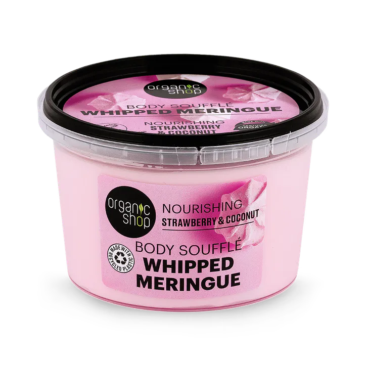 Organic Shop Whipped Meringue Body Souffle Nourishing Strawberry & Coconut 250ml