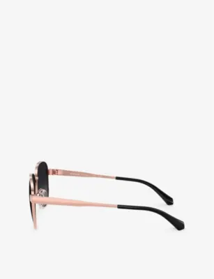 MICHAEL KORS MK1160 Biarritz Pilot-Frame Metal Sunglasses in PINK, additional product view 3