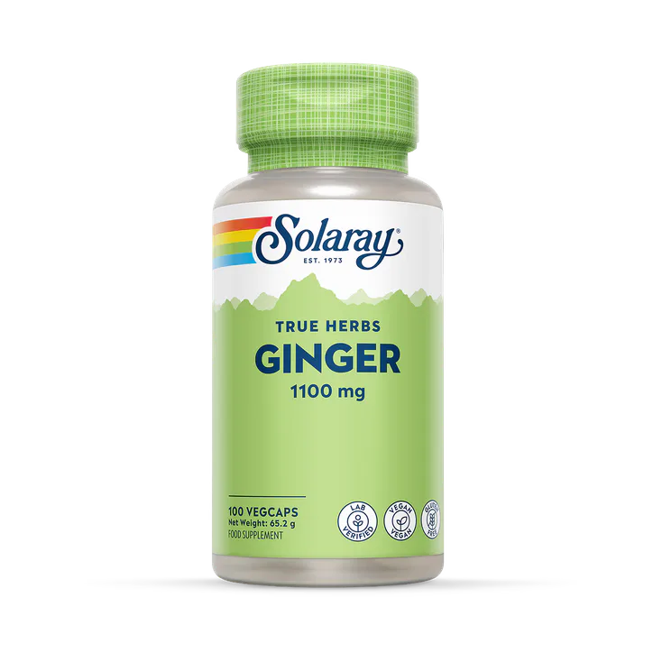 Solaray Ginger Root 1100mg, Digestive & Everyday Wellness Support - 100 Vegan Capsules