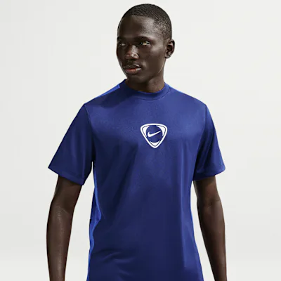 Nike Academy+ Men's Dri-FIT Short-Sleeve Football Shirt - Blue Void/Game Royal/White