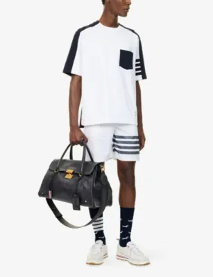 THOM BROWNE Oxford 4-Bar Rugby Cotton Shorts detail 2