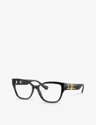 VERSACE VE3347 branded square-frame plastic glasses in BLACK, additional product view 2