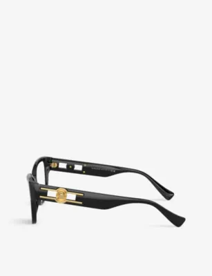 VERSACE VE3347 branded square-frame plastic glasses in BLACK, additional product view 3