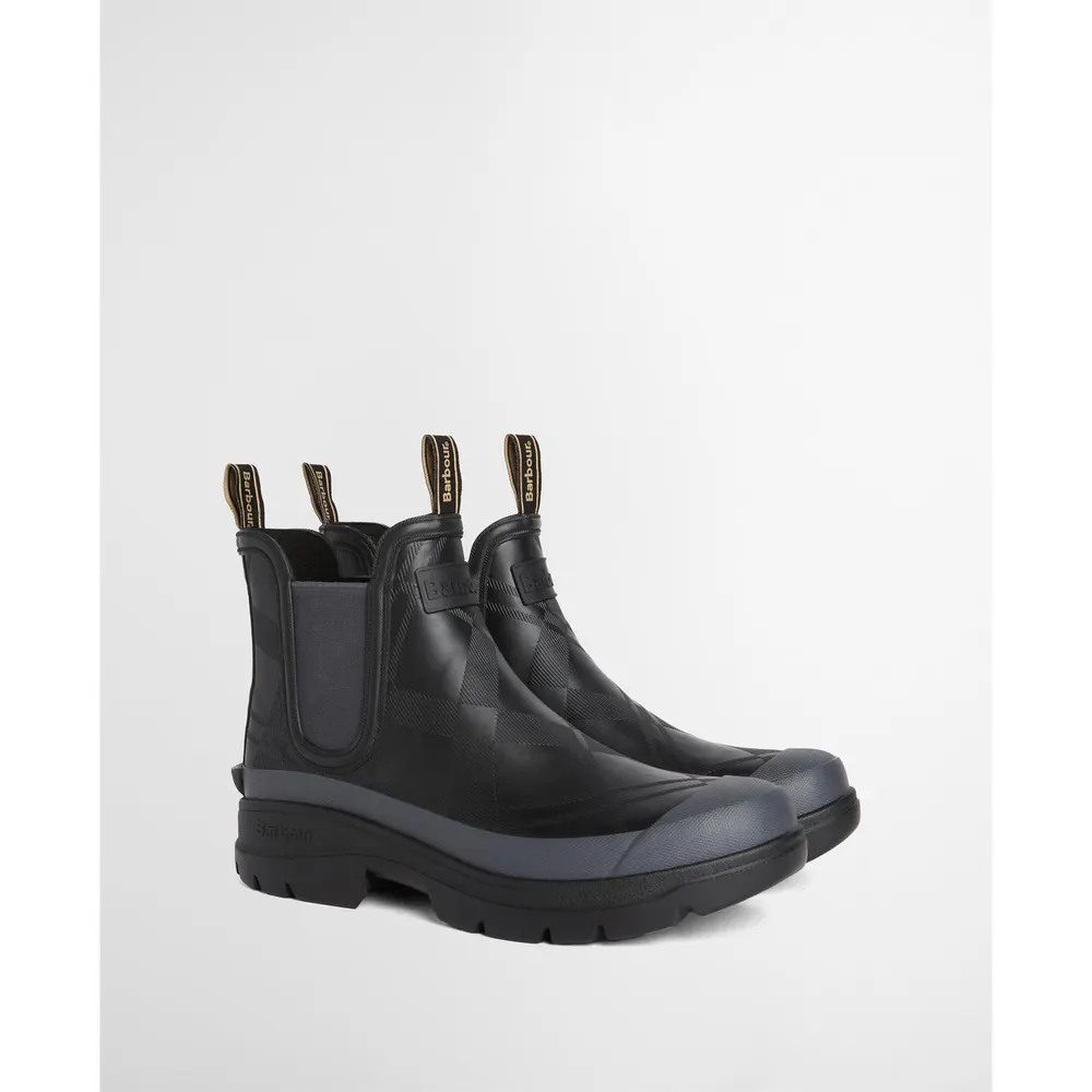 Barbour Men's Breacon Wellingtons in Black Dark Grey, additional product view 3