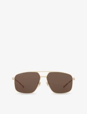 GUCCI GG1676S Pilot-Frame Metal Sunglasses