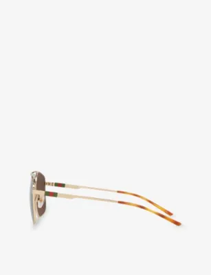 GUCCI GG1676S Pilot-Frame Metal Sunglasses detail 3
