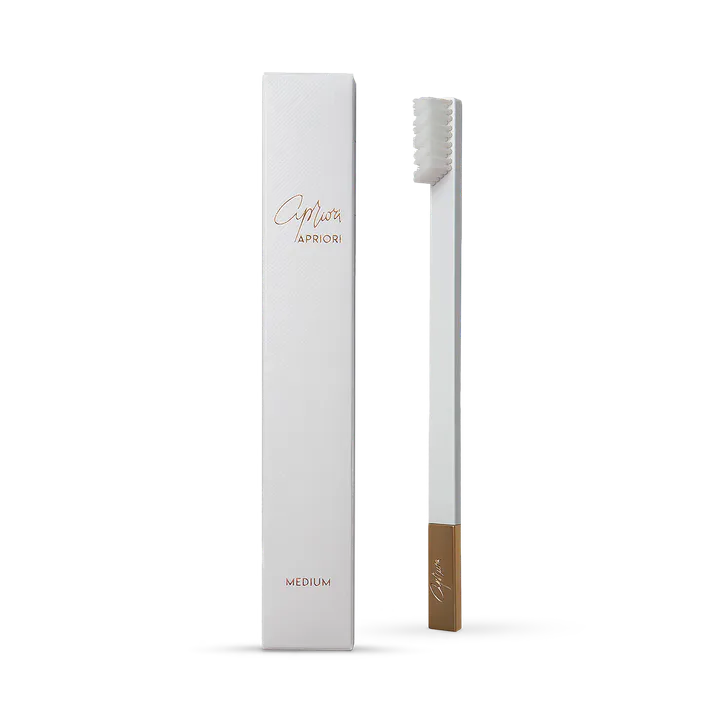 Apriori White Silver Medium Toothbrush