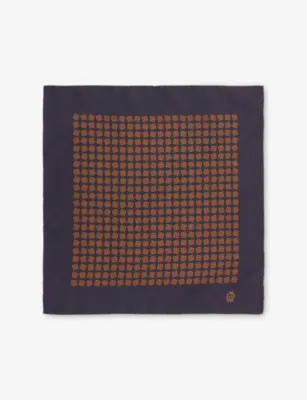 DUNHILL Floral-Pattern Silk Pocket Square detail 3